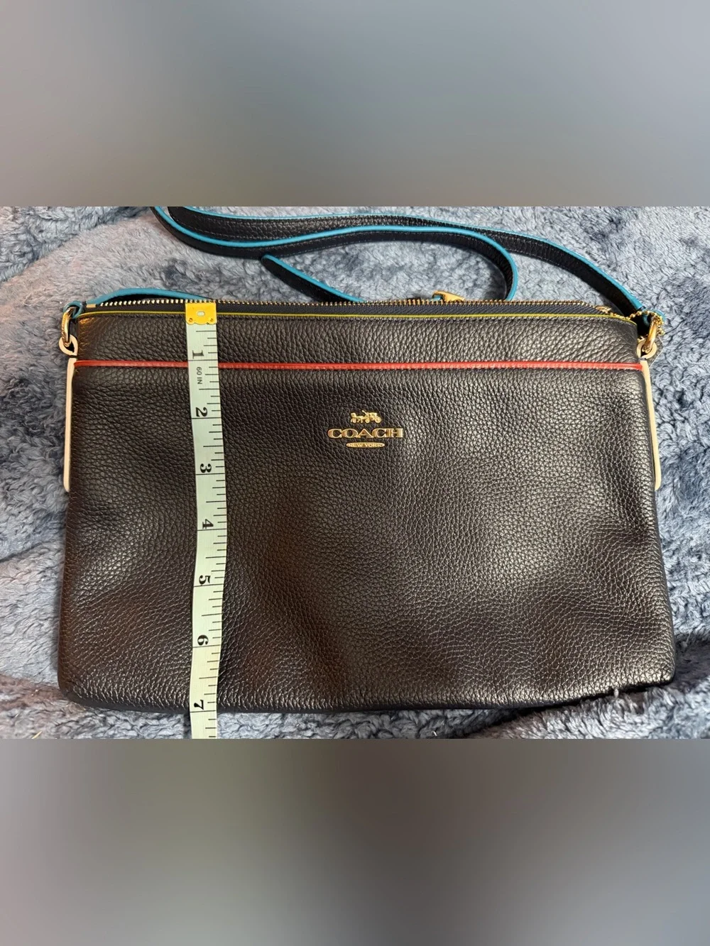 Coach Journal Crossbody Bag with Edgestain in Midnight Navy